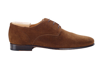 Derbies homme Velours Havane semelle cuir - BISHTON
