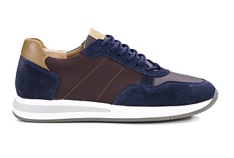 Sneakers homme Chocolat et Velours Marine - NIRRANDA II