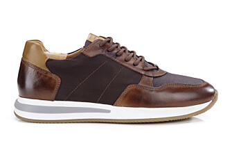 Sneakers homme Chocolat et Cuir Châtaigne Foncé Patiné - NIRRANDA II