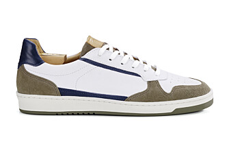 Sneakers cuir homme Kaki Blanc et Navy - KOLORA