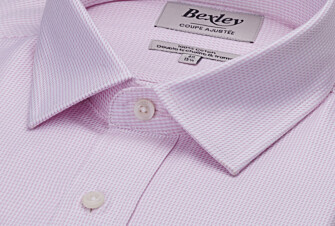Chemise homme rose clair en twill effet chiné - SYLVÉNIAS