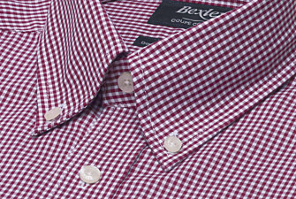 Chemise homme vichy bordeaux en popeline - JACEN