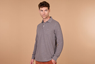 Polo manches longues homme Taupe Chiné - ALEC III ML