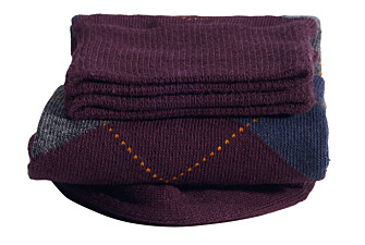 Chaussettes homme à motif losange bordeaux et gris
