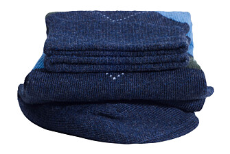 Chaussettes homme à motif losange bleu chiné et vert