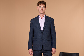 Blazer homme en tweed à chevrons marine - LAURIAN