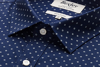 Chemise imprimée Navy motifs blancs - Col français - ALPHIDE