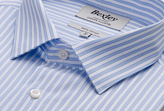 Chemise à rayures Bleu ciel et blanc - Col français - LEONDRE