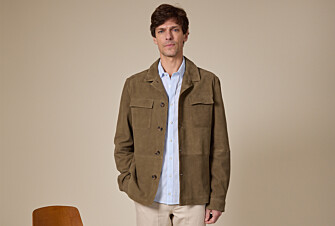 Veste Cuir Velours Kaki  - SEDRICK