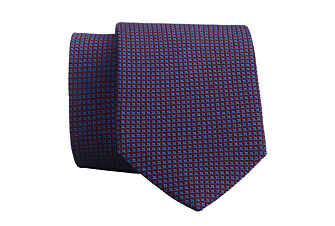 Cravate Soie Micro Motif Bordeaux et Bleu