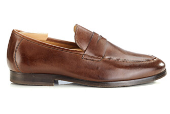Mocassin homme Chocolat Patiné  - Semelle Gomme - DERVIO II GOMME
