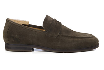 Mocassin homme Velours Kaki - Semelle Gomme - DERVIO II GOMME