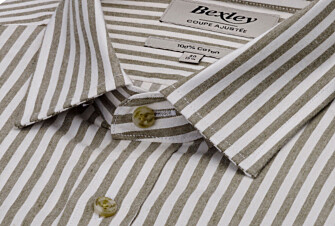 Chemise flanelle Homme - Rayures Ecru et Kaki - SIMION II