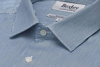 Chemise homme à rayures vertes et blanches en twill - DUNANT CLASSIC