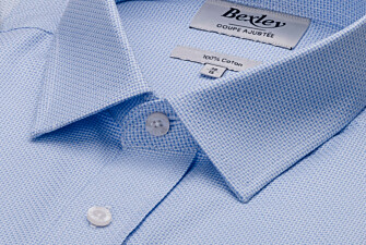 Chemise homme bleu en twill effet chiné - VERNON