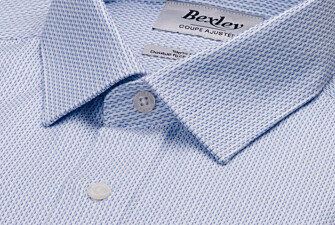 Chemise homme bleu clair en twill effet chiné - VILMOND CLASSIC