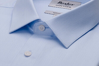 Chemise homme bleu ciel en twill - MALVINIEN CLASSIC