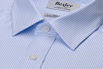 Chemise à fines rayures bleues et blanches - DAMELIN