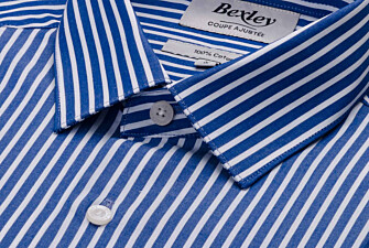 Chemise à fines rayures bleu océan et blanc - DONATIEN CLASSIC
