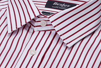 Chemise homme blanche à fines rayures rouges - MILFRED