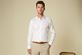 Chemise homme en coton blanc uni - DELMONT