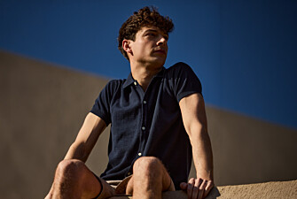 Polo façon chemise en tricot - Marine - BRAXTEN