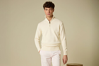 Pull col zippé en coton épais - Ecru - VALDRIK