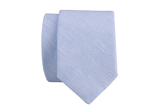 Cravate en Chambray Bleu Clair Coton et Lin