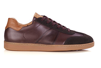 Sneaker homme en cuir patiné et velours bicolore - MOLKA
