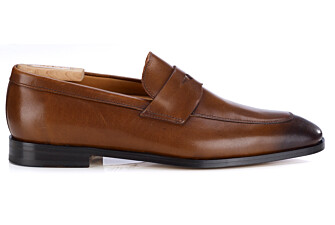 Mocassin homme cognac patiné en veau - CANNERO