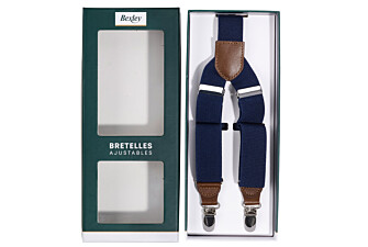 Bretelles Marine avec Détails Châtaigne