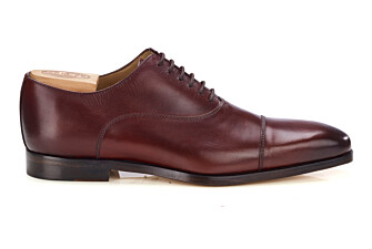 Richelieu Bordeaux Vif patiné en Semelle Cuir  - SPEZIA