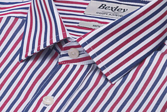 Chemise homme rayée rouge et bleue - MÉRILDE