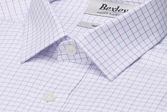 Chemise homme à carreaux navy et violets - JÉRÉMIEN