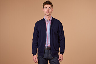 Gilet zippé homme navy en lambswool - BRENNICK