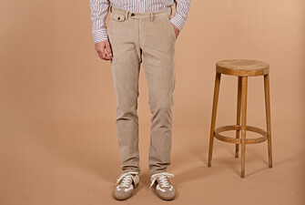 Pantalon chino homme beige clair en velours milleraies - NOLAS