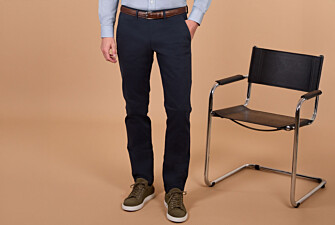 Pantalon chino homme marine en dobby de coton - NILAN