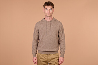 Pull homme à capuche taupe chiné en laine d'agneau - HOODRICK