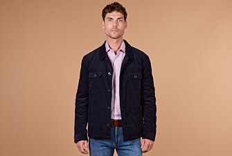Veste surchemise homme en velours navy matelassée - CARSTEN