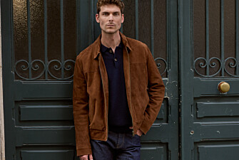 Blouson homme en cuir velours havane - NEESON