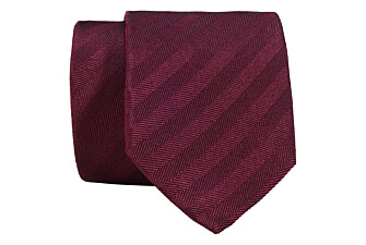 Cravate homme bordeaux en soie à chevrons