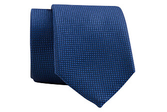 Cravate homme bleu en soie motif losange