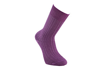 Chaussettes en fil d’Écosse à côtes - Parme chiné