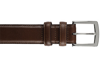 Ceinture luxe homme Châtaigne - WESTGATE SILVER