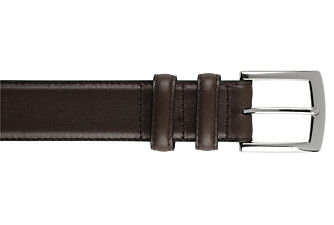 Ceinture luxe homme Chocolat - WESTGATE SILVER