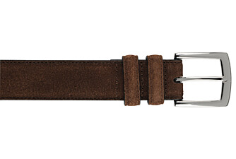 Ceinture luxe homme Velours Havane - WESTGATE SILVER