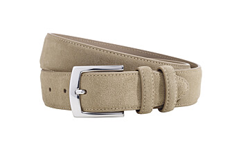 Ceinture luxe homme Velours Beige - WESTGATE SILVER