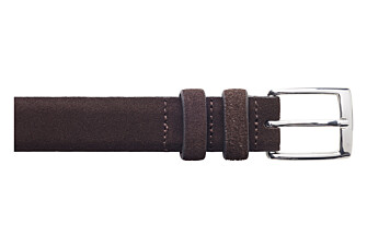 Ceinture costume homme en cuir Velours Brun - RAMSGATE SILVER