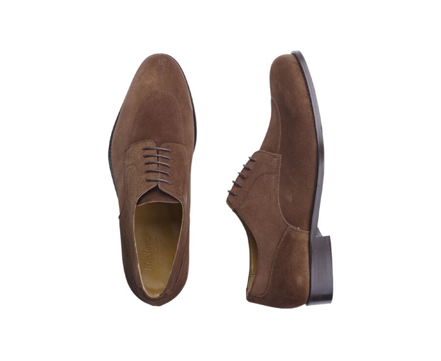 Derbies homme Velours havane semelle cuir - PADDINGTON