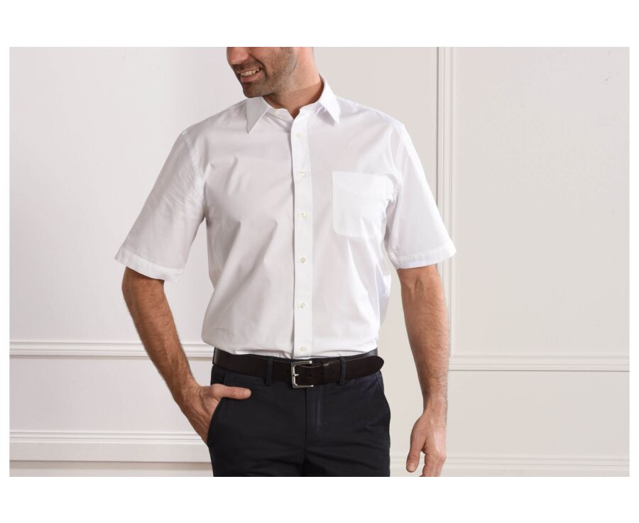 Chemise blanche en coton - Poche poitrine - ALBERT MC